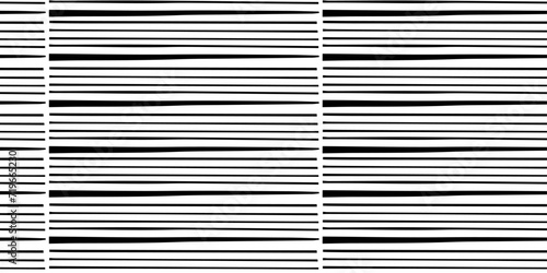 Horizontal stripes in seamless vector pattern. Stylish minimalist handmade print. Style of a typewriter or printer ink print.
