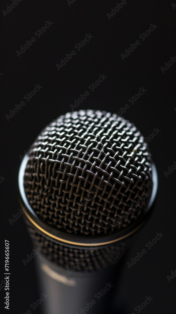 Eloquent Echo: Closeup of Tabletop Microphone in Captivating Isolation. Generative AI Eloquent Echo: Closeup of Tabletop Microphone in Captivating Isolation. Generative AI