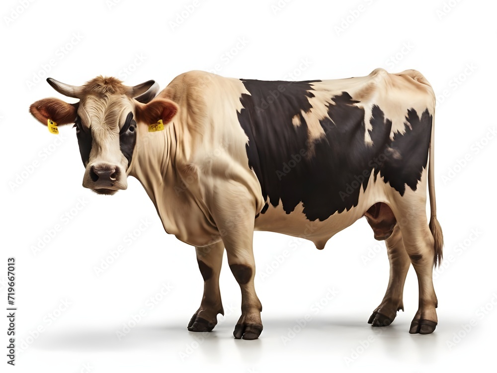 cow on a white background, generative ai