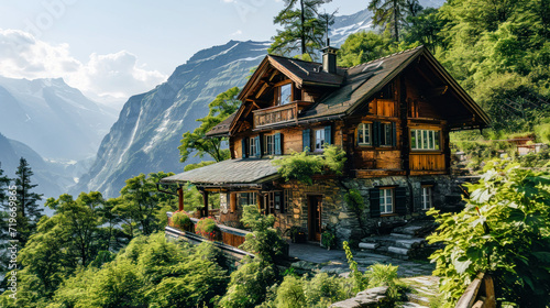 Rural Surroundings Village Castle Landscape in the Alps in Switzerland Austria Italy Bavaria Peace and Quiet Wallpaper Digital Art Magazine Background Poster