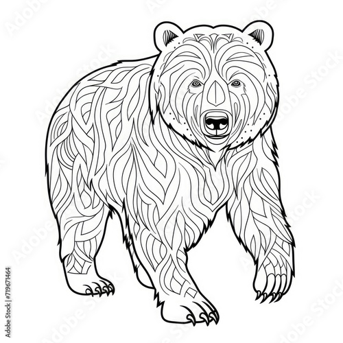 Coloring book for children depicting abrown bear photo