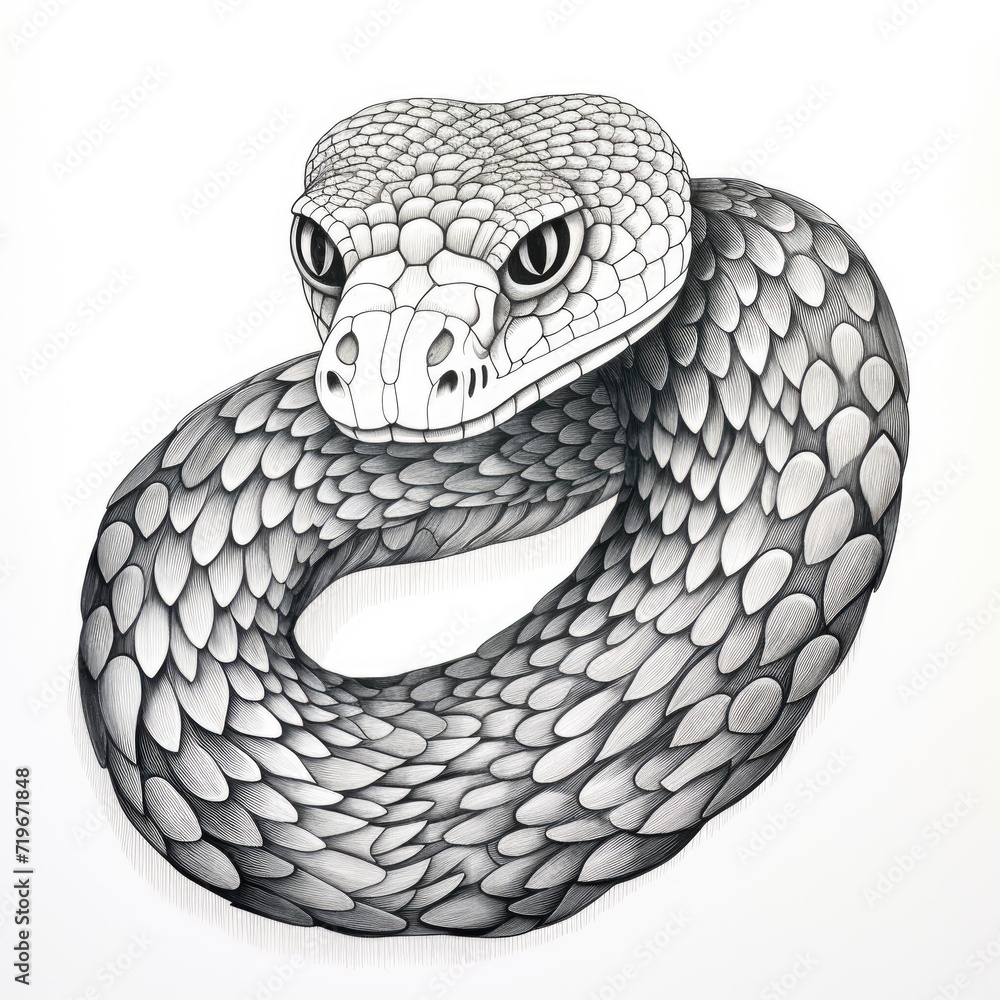 Fototapeta premium Coloring book for children depicting acobra