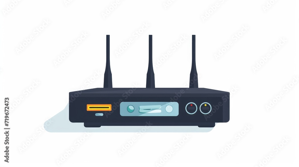 Modem router device. wireless internet. flat vector illustration. isolated on white background Modem router device. wireless internet. flat vector illustration. isolated on white background