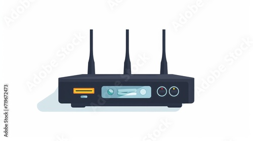 Modem router device. wireless internet. flat vector illustration. isolated on white background