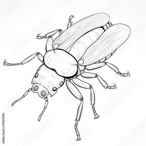 Coloring book for children depicting aflea