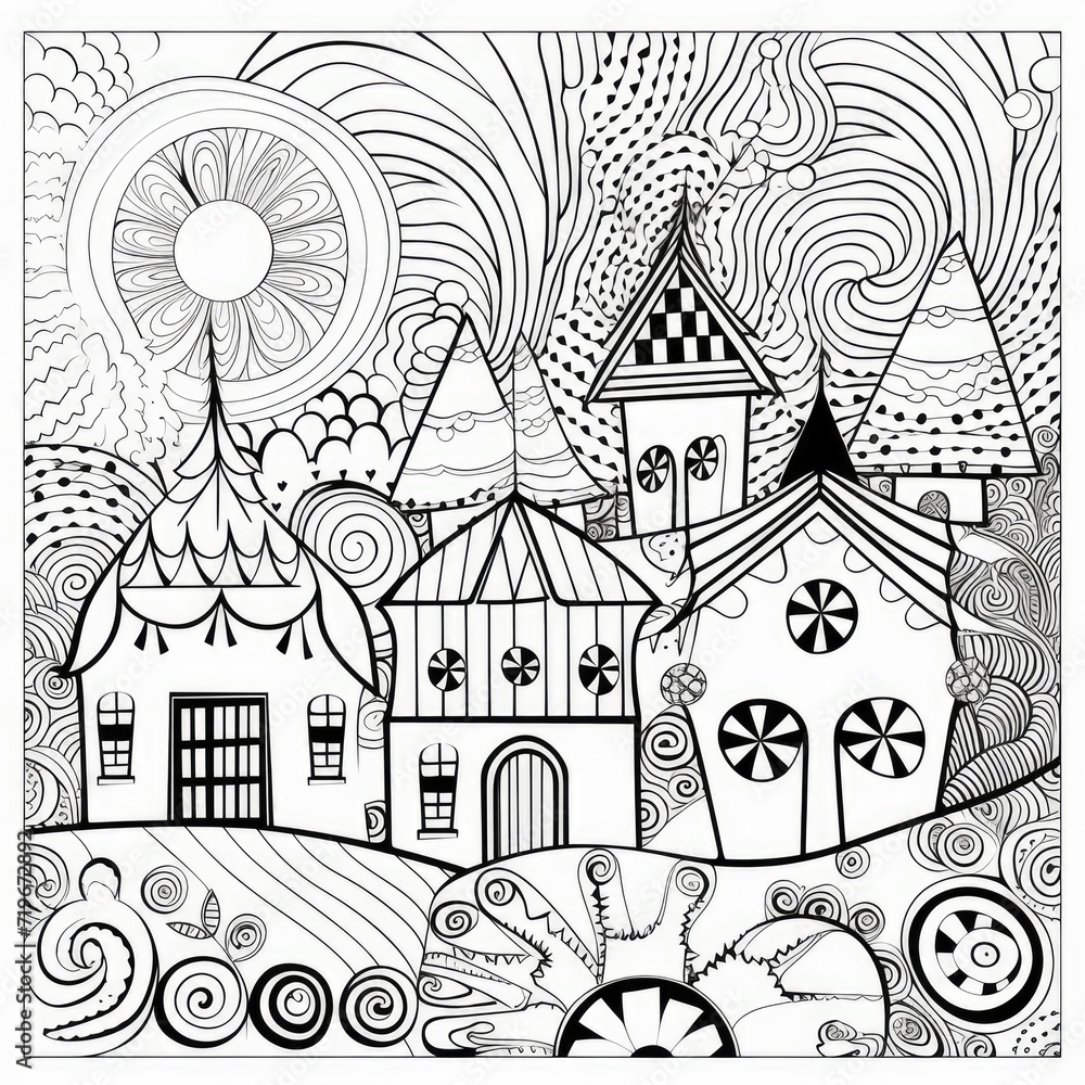 Fototapeta premium Coloring book for children depicting agrivka