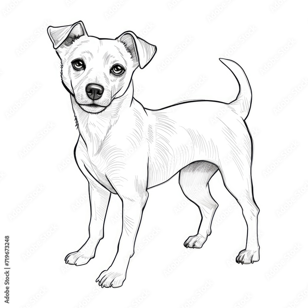 Coloring book for children depicting ajack russell terrier