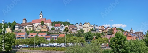 Horb am Neckar, Deutschland - breites Panorama mit Blick auf Stiftskirche und Altstadt