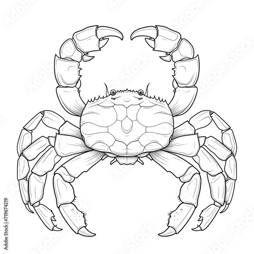 Coloring book for children depicting aporcelain crab