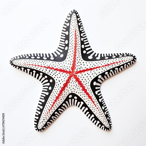 Coloring book for children depicting ared knobbed starfish