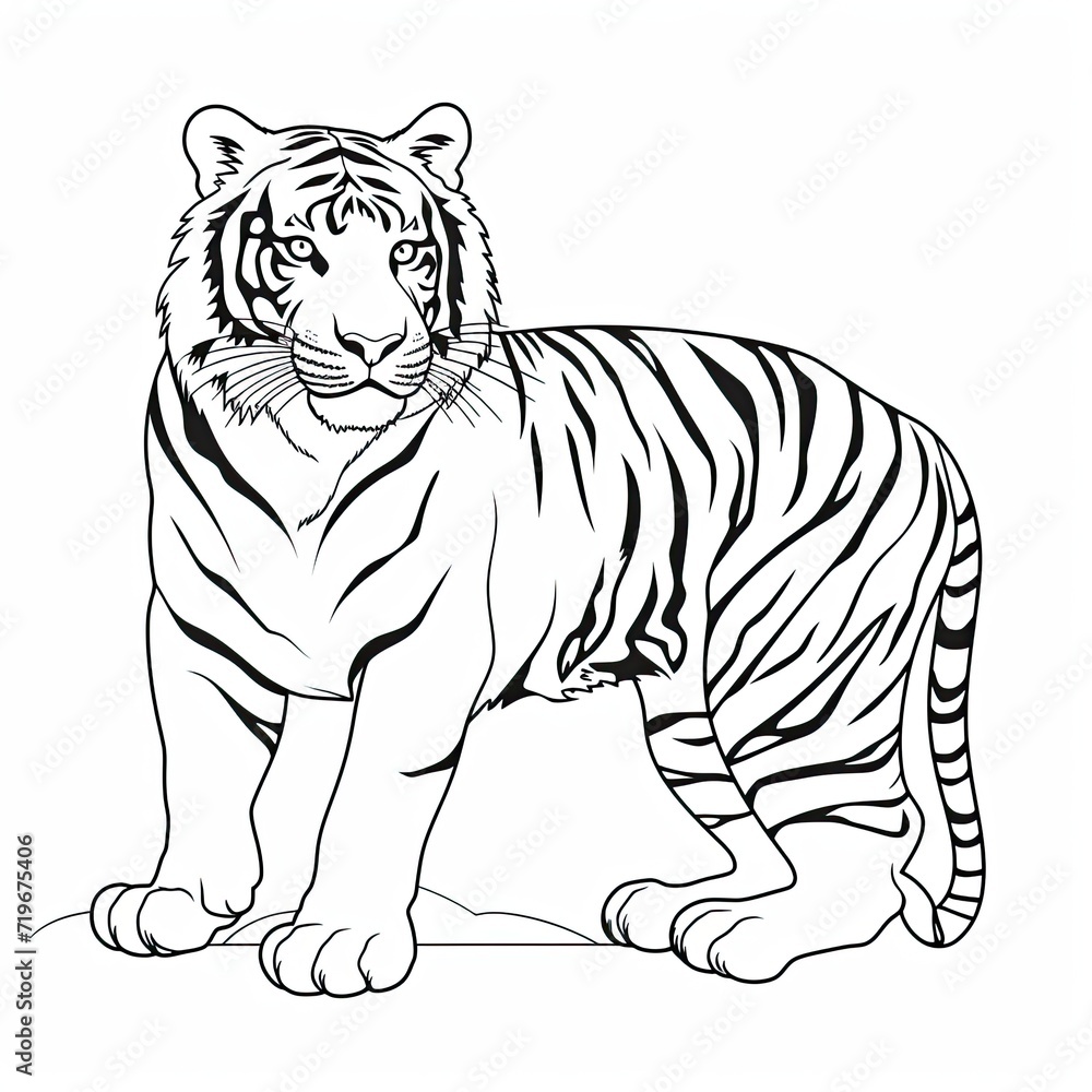Fototapeta premium Coloring book for children depicting atiger