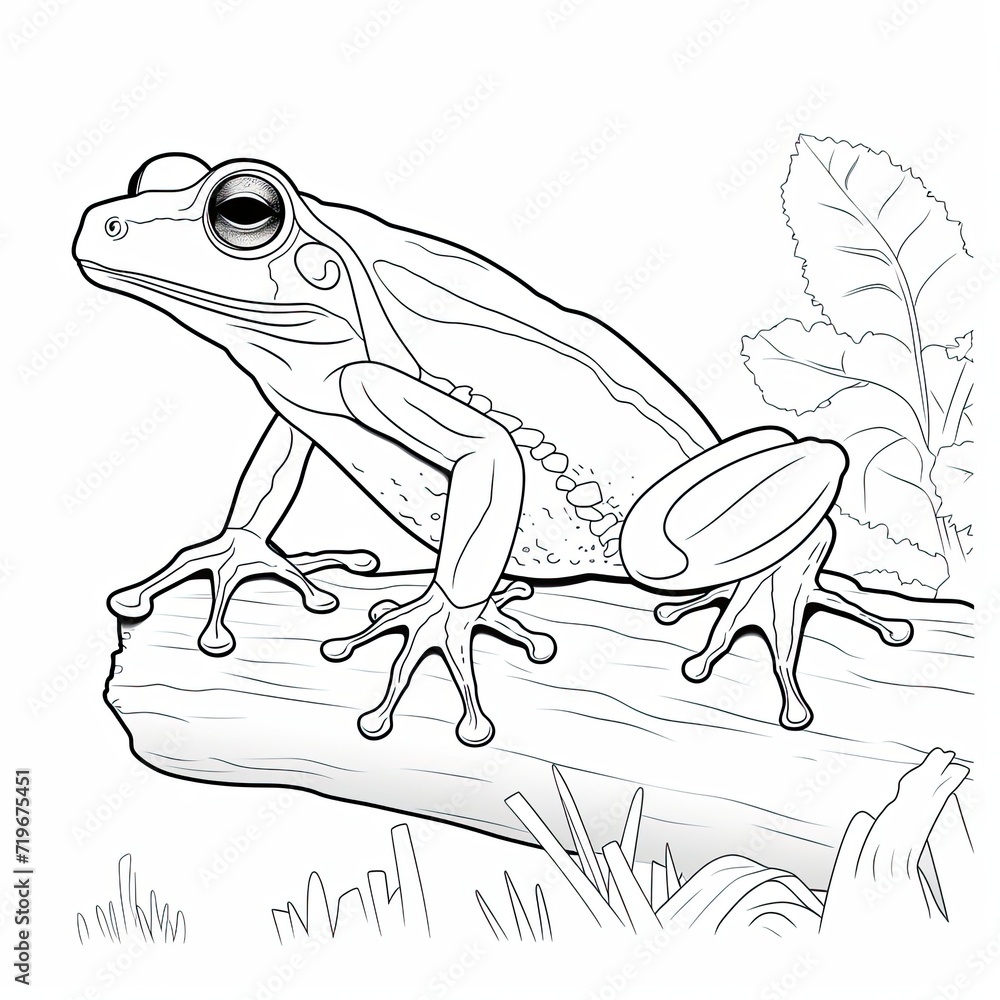 Naklejka premium Coloring book for children depicting atree frog