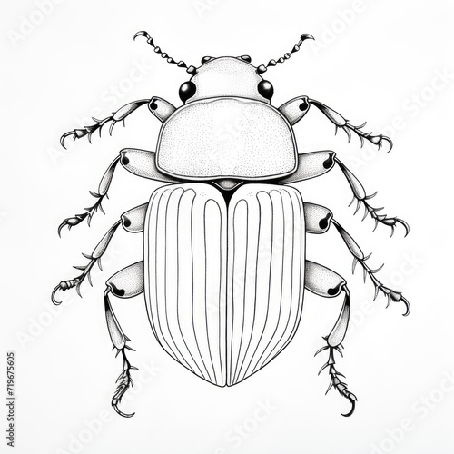 Coloring book for children depicting awater beetle