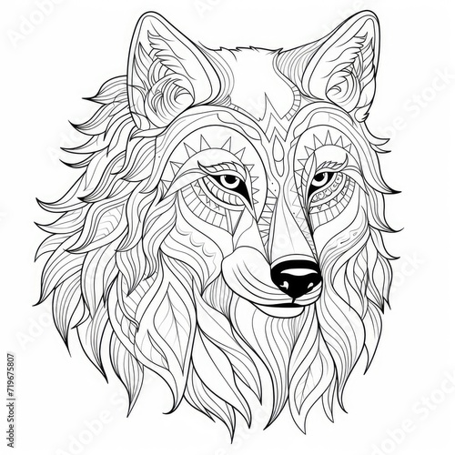 Coloring book for children depicting awolf © Gefo