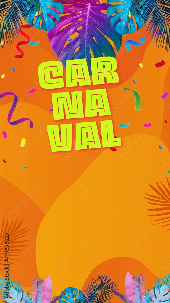 Background Carnival Banner in Portuguese for Story