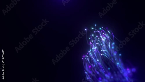 Data sorting. Artificial Intelligence. Big data visualization. 4k animation. 3d rendering.