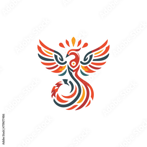 TRIBAL BIRD OF PHOENIX ABSTRACT ILLUSTRATION VECTOR