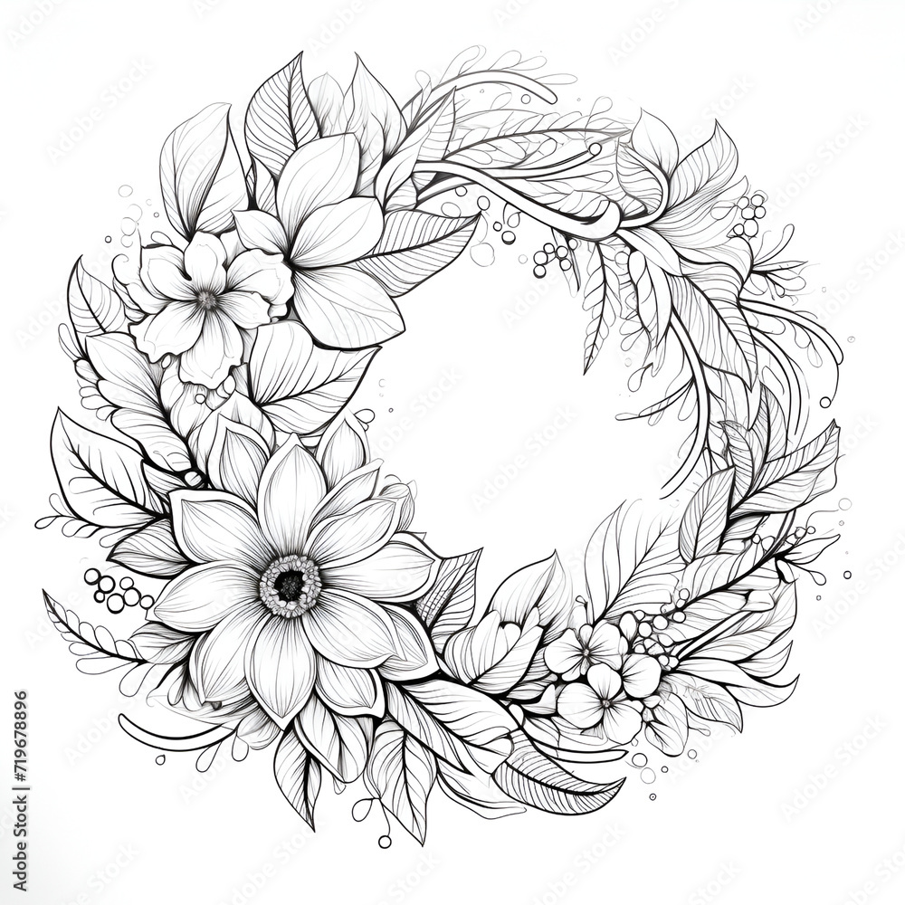 hand drawn wreath