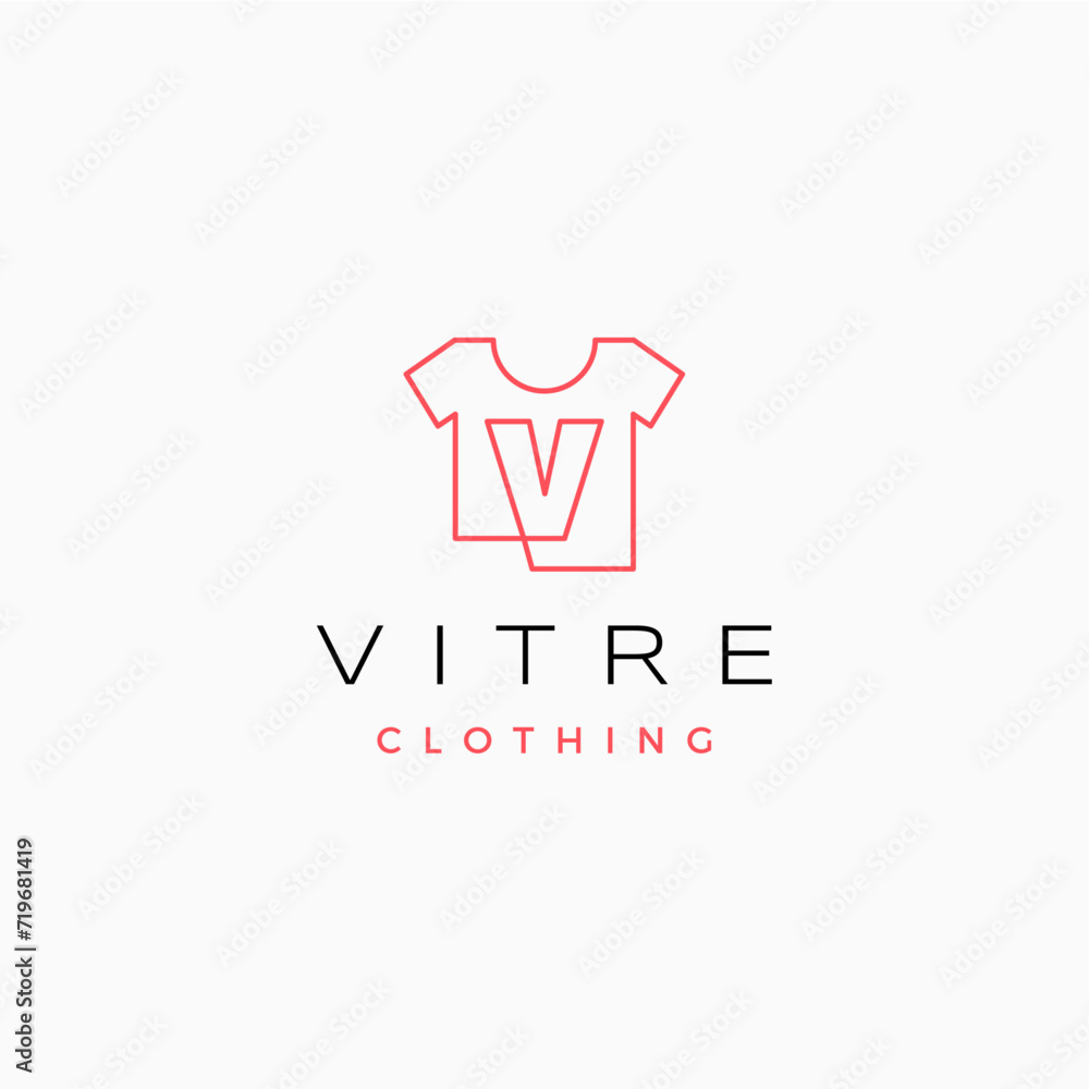 v letter tee tshirt apparel clothing monogram logo vector icon illustration v letter tee tshirt apparel clothing monogram logo vector icon illustration