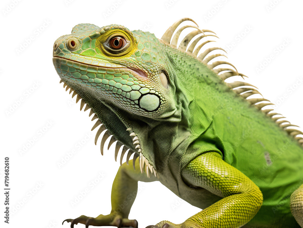 a green iguana with a white background a green iguana with a white background