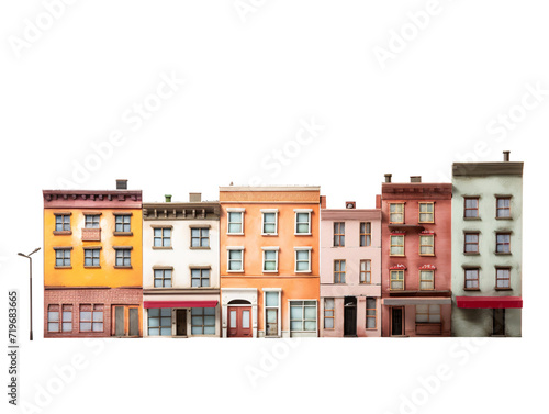 a group of multicolored buildings