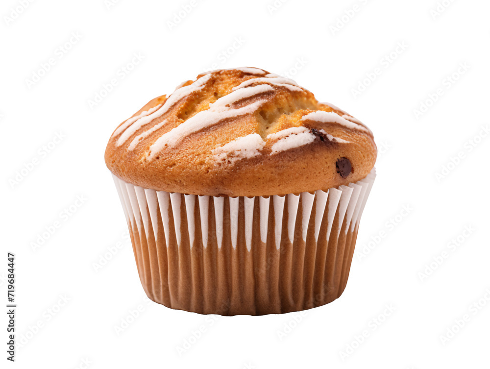 a close up of a muffin