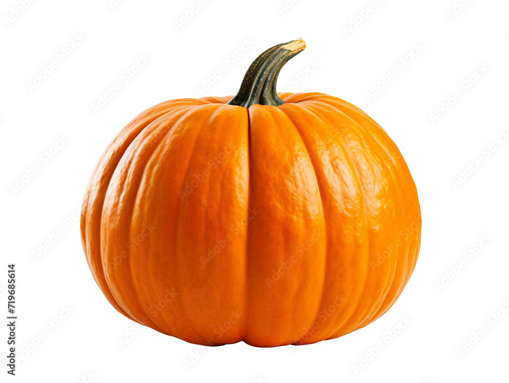 Obraz premium a pumpkin with stem on a white background