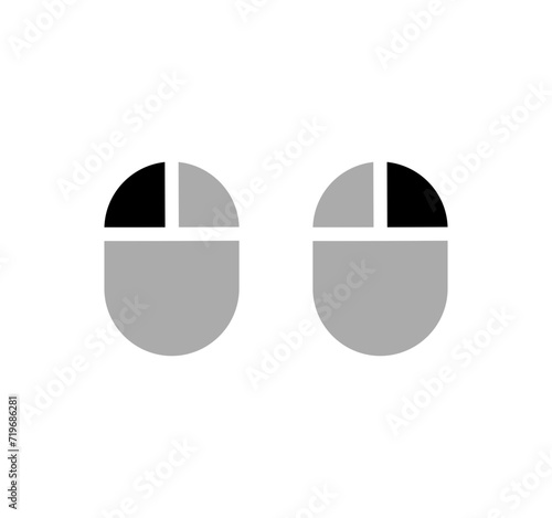 Left and right mouse click icon. Vector simple computer mouse icon.
