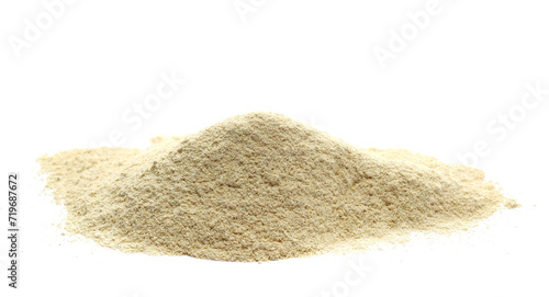 Ashwagandha powder pile,  (Withania somnifera) isolated on white photo