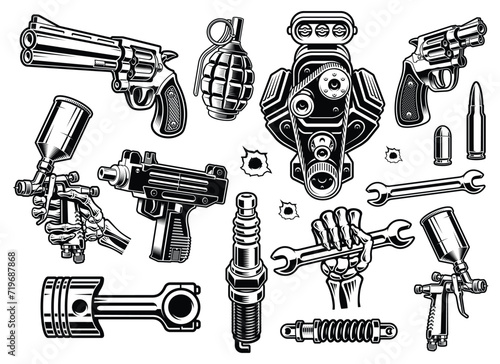 a set of vector illustrations for different themes