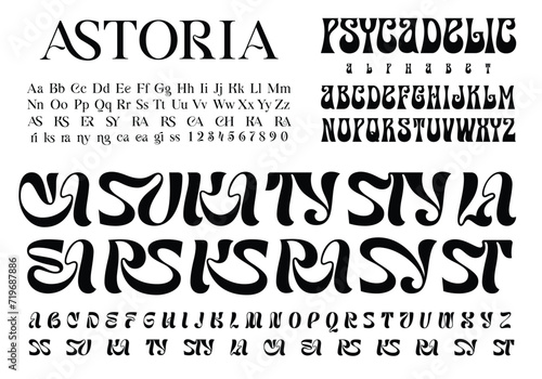 a set of different fonts in modern style
