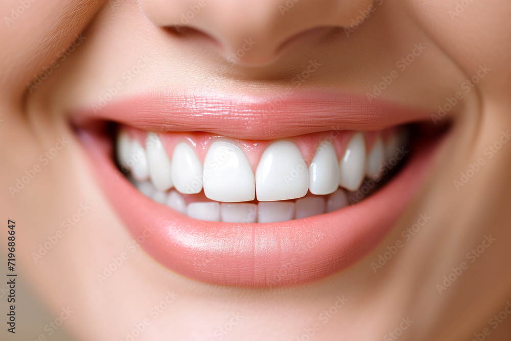 Close up of a Woman Smiling, White Teeth Close up of a Woman Smiling, White Teeth