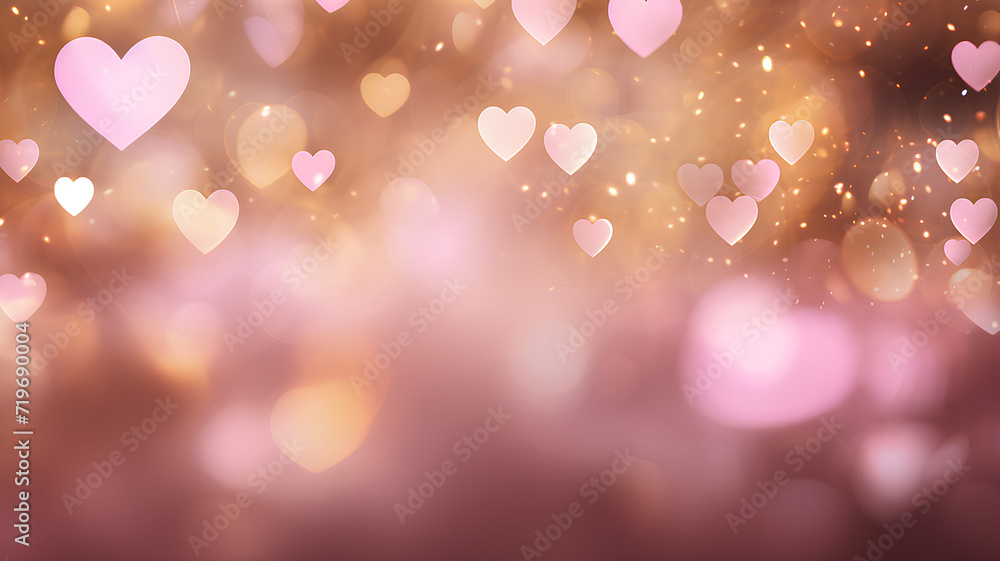 Valentine's day, abstract background, multi-colored hearts against bokeh background. Concept: love, valentine's day, wedding. Valentine's day, abstract background, multi-colored hearts against bokeh background. Concept: love, valentine's day, wedding.
