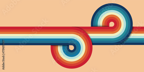 retro vintage 70s style stripes background poster lines. shapes vector design graphic 1970s retro background. abstract stylish 70s era line frame illustration