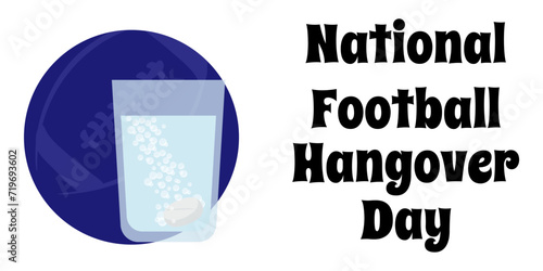 National Football Hangover Day, horizontal poster or banner design for an unusual holiday