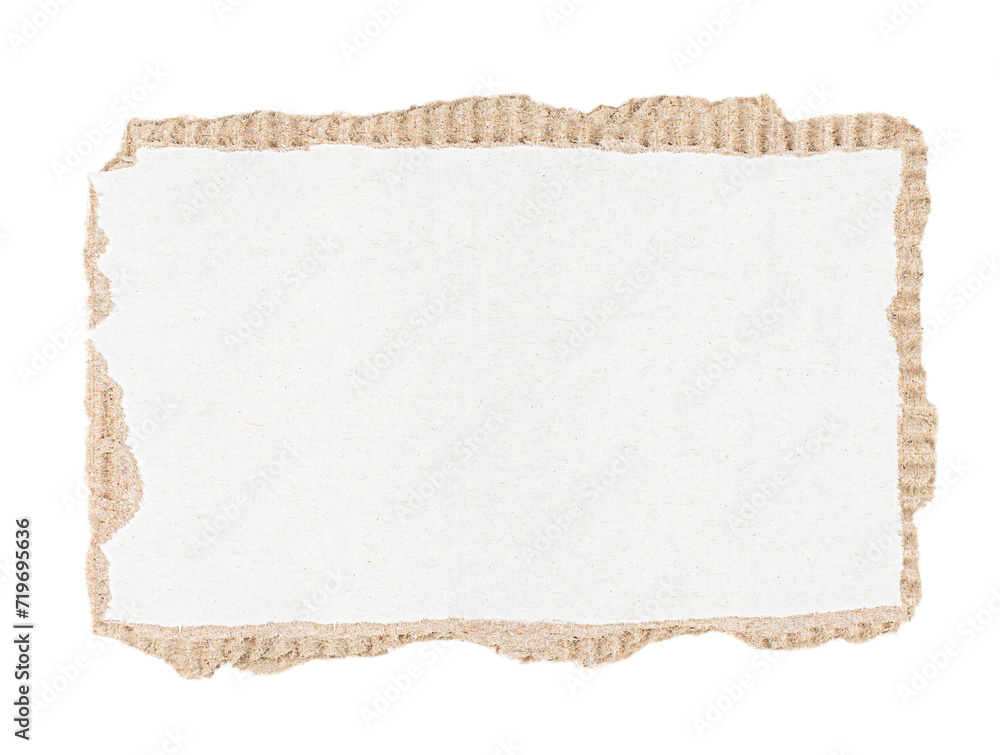 Fototapeta premium Torn white cardboard paper isolated on transparent background