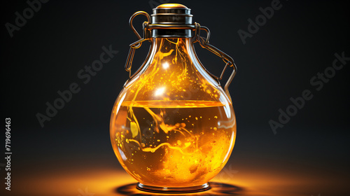 flask containing chemical liquid