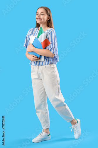 Young female student with f...