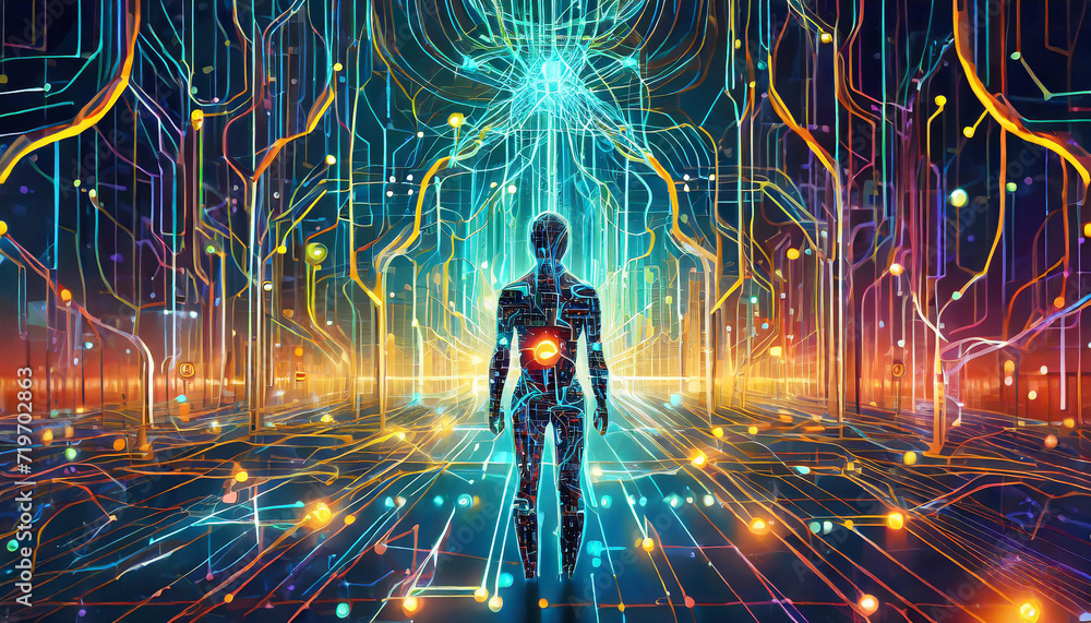 AI Artificial intelligence neural network machine learning concept ...