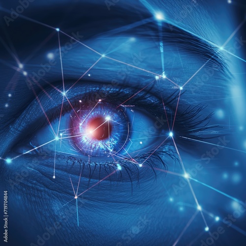Close-Up Biometrics of Eye, Lines and Network Points