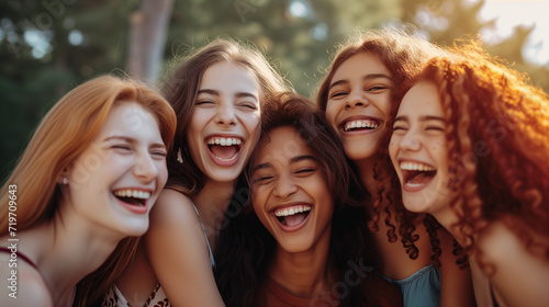 A group of diverse and happy friends enjoying each other's company, spreading joy and laughter