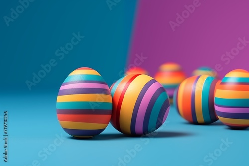 Striped Easter eggs. Generative AI