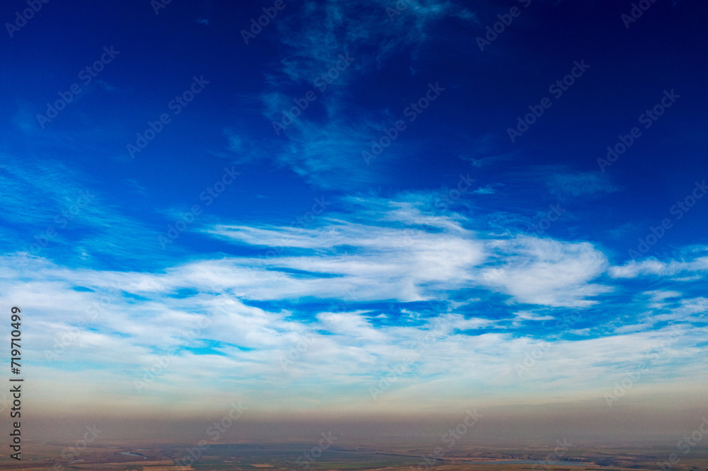 Celestial Elegance: Aerial View of Infinite Blue Sky