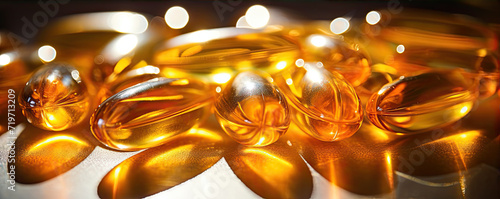 omega 3 capsules detial in banner shape