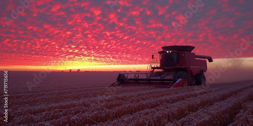 Combine harvester harvests ...