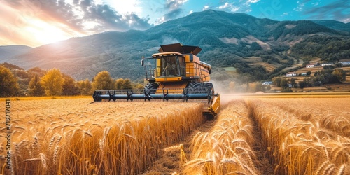 Combine harvester harvests ...