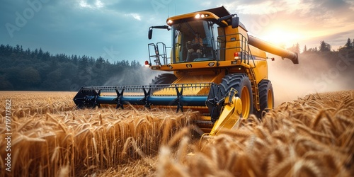 Combine harvester harvests ...