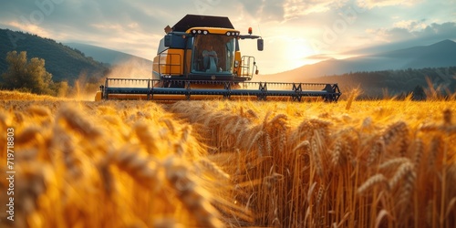 Combine harvester harvests ...
