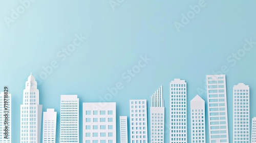 Papercut city buildings background