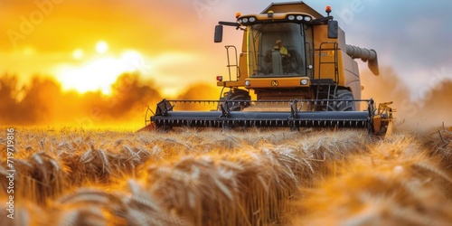 Combine harvester harvests ...